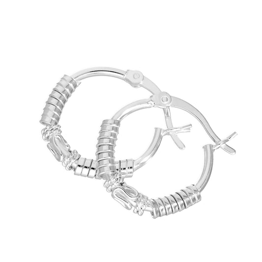 Boucles d'oreilles créoles Bali en argent sterling