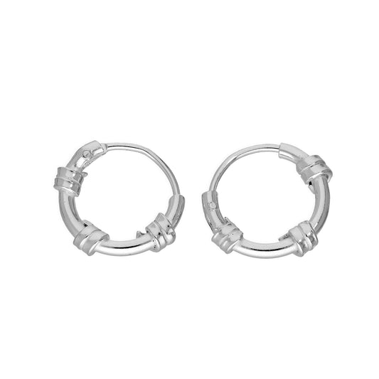 Petites créoles Bali en argent sterling de 11 mm