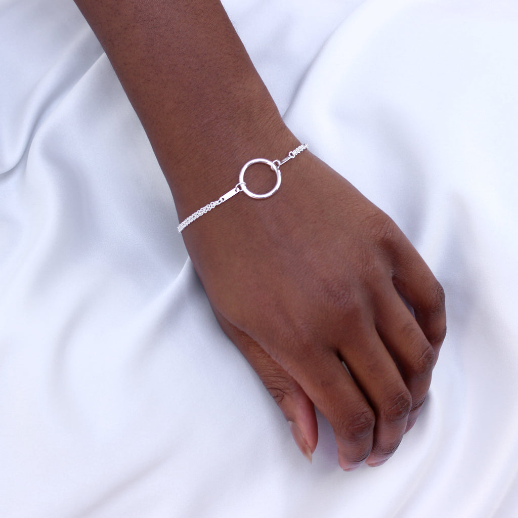 Bracelet bague infini Karma en argent sterling