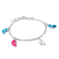 Bracelet à breloques dauphin en argent sterling pour enfants