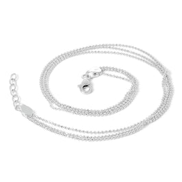 Chaîne de cheville simple en argent sterling avec triples perles de 1 mm
