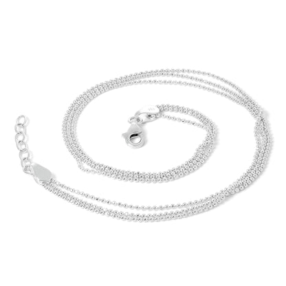 Chaîne de cheville simple en argent sterling avec triples perles de 1 mm