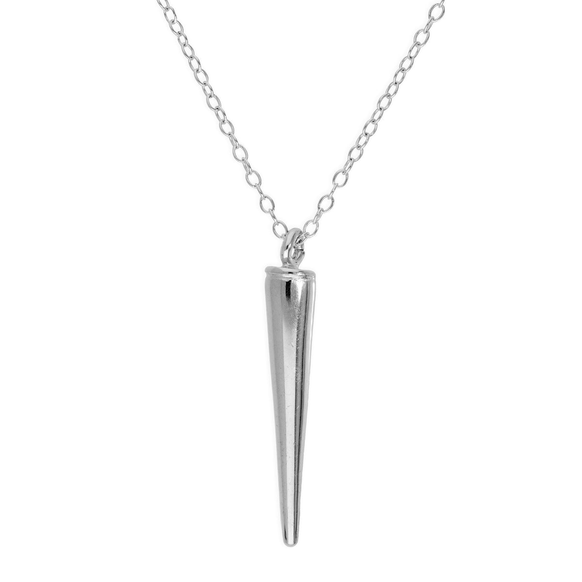 Collier avec pendentif en forme de cône et chaîne fine et légère en argent sterling