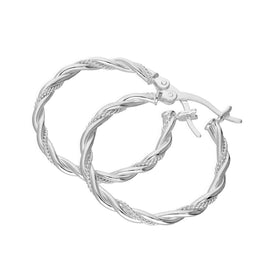Boucles d'oreilles créoles torsadées en argent sterling