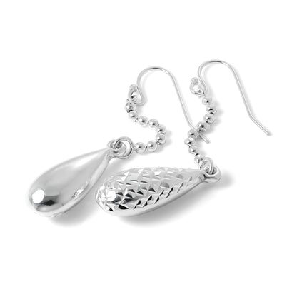 Boucles d'oreilles pendantes en argent sterling en forme de poire taille diamant