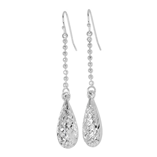 Boucles d'oreilles pendantes en argent sterling en forme de poire taille diamant