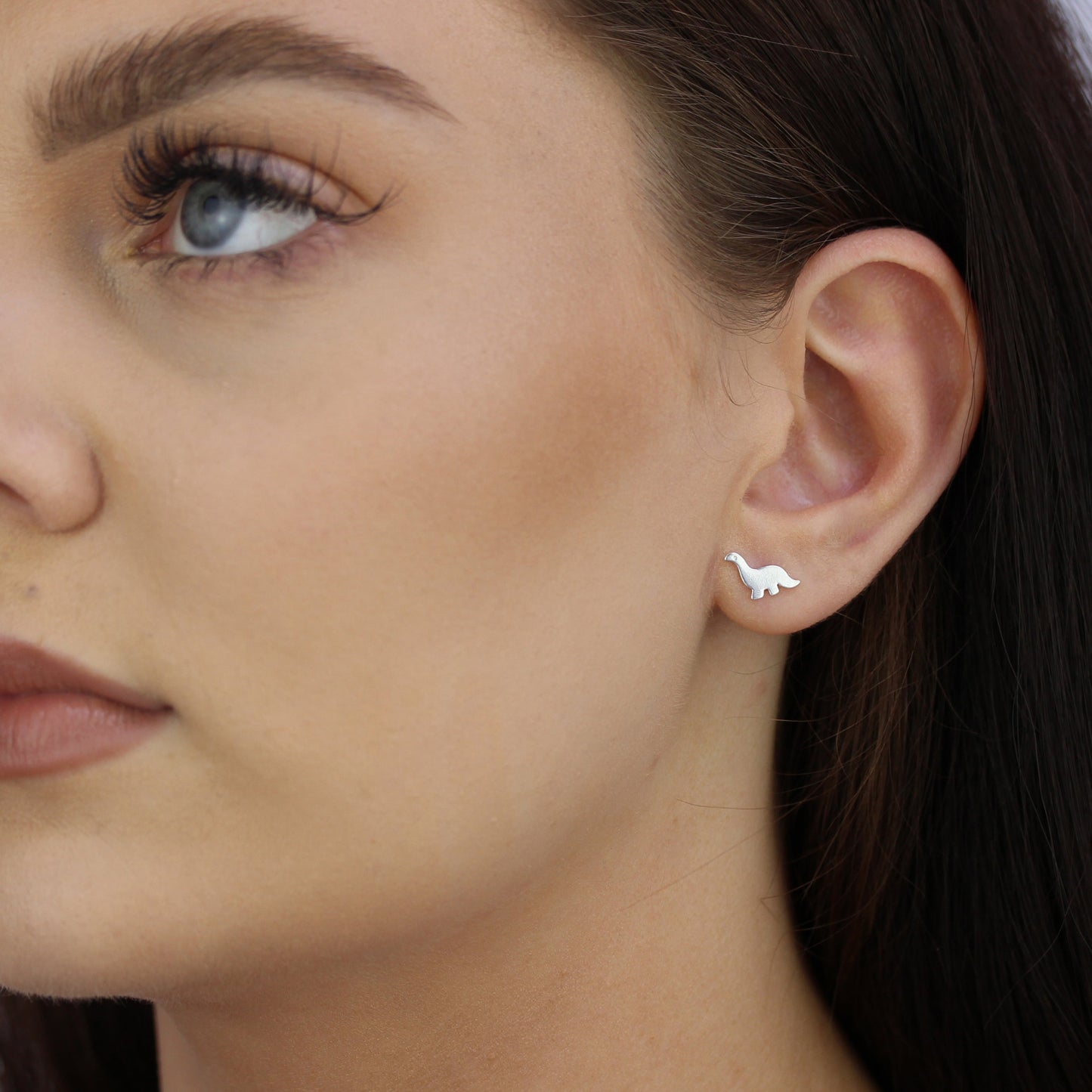 Boucles d'oreilles simples en argent sterling en forme de dinosaure