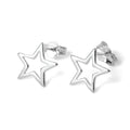 Boucles d'oreilles à tige en argent sterling avec étoile ouverte