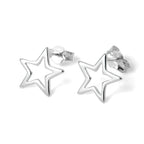 Boucles d'oreilles à tige en argent sterling avec étoile ouverte