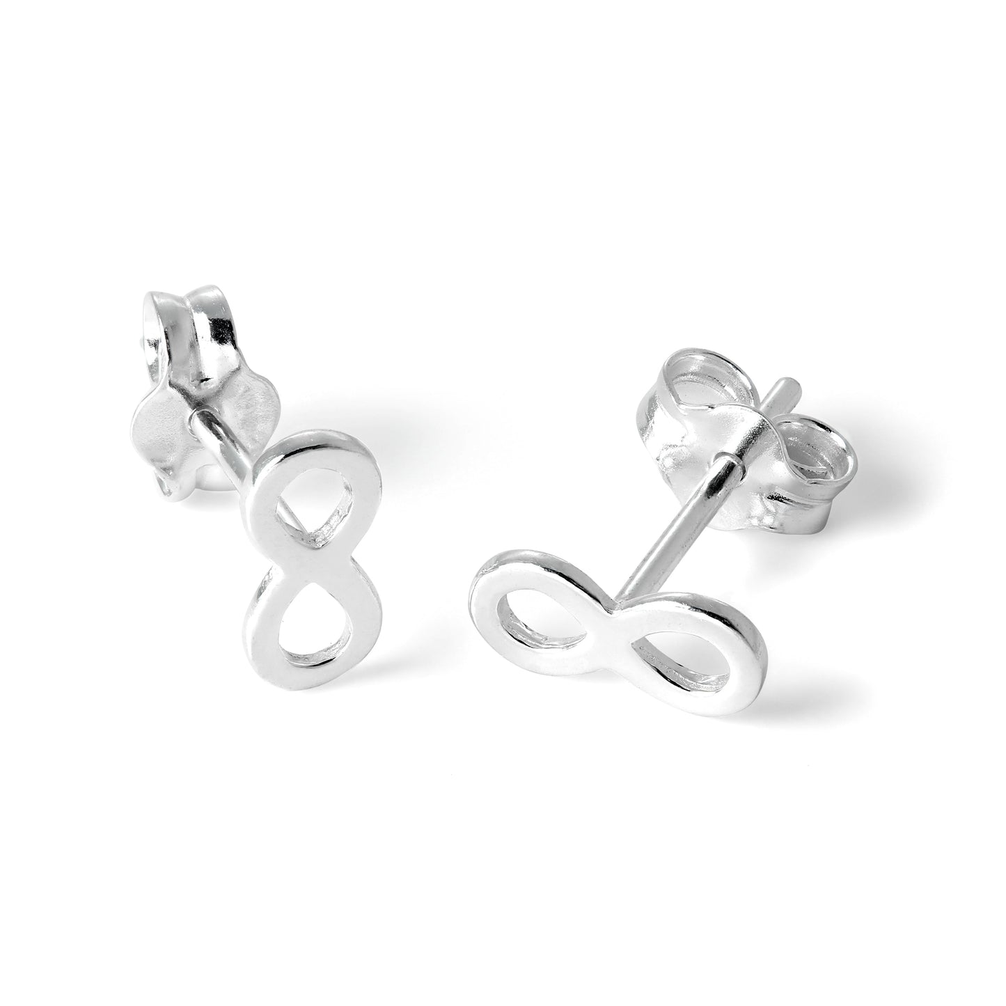 Boucles d'oreilles à tige en argent sterling avec symbole de l'infini