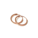 Boucles d'oreilles créoles carrées en argent sterling or rose de 1 mm (12 mm à 40 mm)