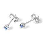 Boucles d'oreilles à tige en argent sterling et cristal CZ rond de 2 mm