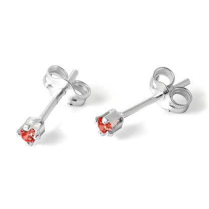 Boucles d'oreilles à tige en argent sterling et cristal CZ rond de 2 mm