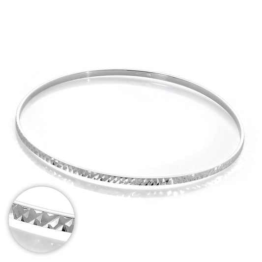 Bracelet jonc empilable en argent sterling taille diamant de 66 mm