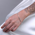 Bracelet jonc empilable en argent sterling taille diamant Kiss 66 mm