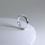 Alliance en argent sterling 4 mm en forme de D, tailles 48 à 76