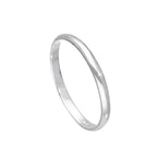 Alliance en argent sterling de 2 mm en forme de D, tailles 43 à 65