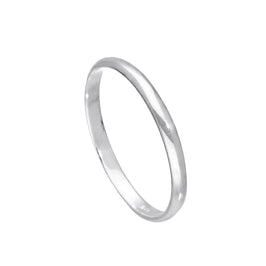 Alliance en argent sterling de 2 mm en forme de D, tailles 43 à 65