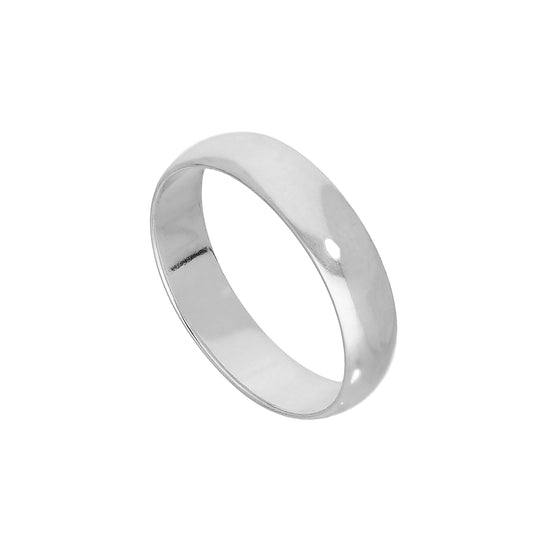 Alliance en argent sterling de 5 mm en forme de D, taille I - Z+5