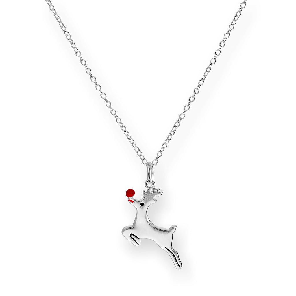 Collier en argent sterling de 45 cm représentant le renne Rudolph