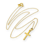 Collier croix en argent sterling plaqué or de 45 cm