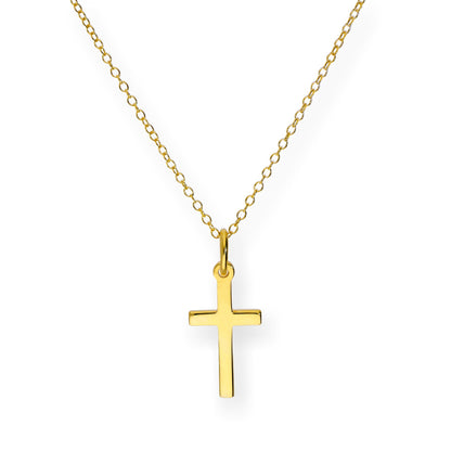 Collier croix en argent sterling plaqué or de 45 cm