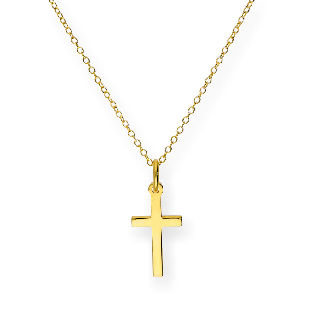 Collier croix en argent sterling plaqué or de 45 cm