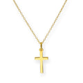 Collier croix en argent sterling plaqué or de 45 cm