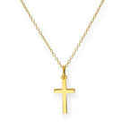 Collier croix en argent sterling plaqué or de 45 cm