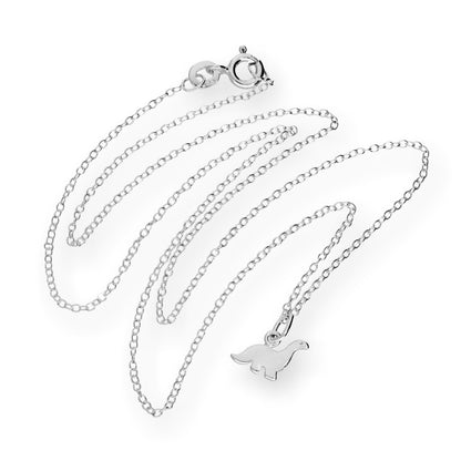 Petit collier dinosaure en argent sterling de 45 cm