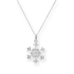 Grand collier flocon de neige en argent sterling et cristal CZ de 45 cm