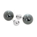 Boucles d'oreilles à tige en argent sterling à double face et boules bicolores de 8 mm