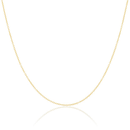 Collier à chaîne fine Belcher en argent sterling plaqué or de 40 à 55 cm