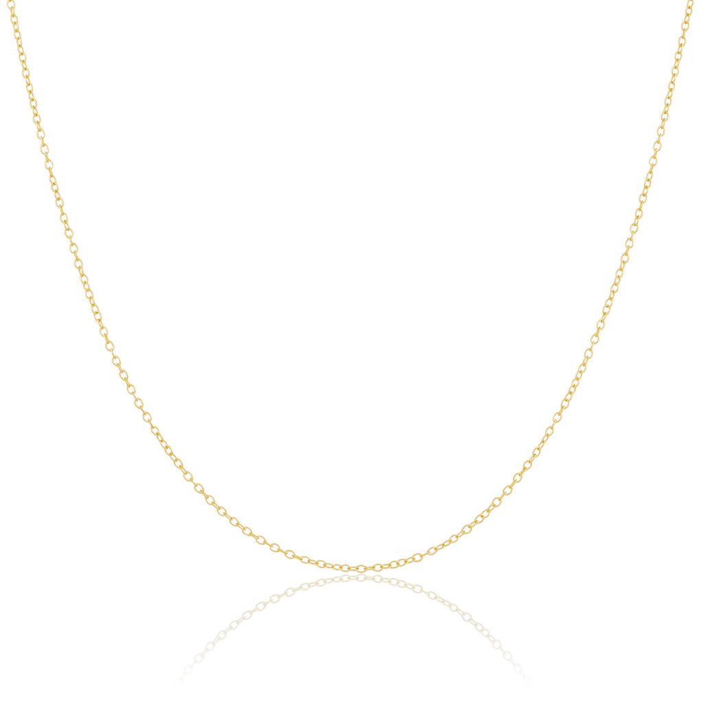 Collier à chaîne fine Belcher en argent sterling plaqué or de 40 à 55 cm