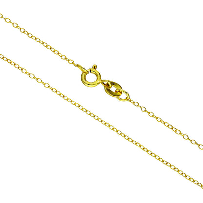 Collier à chaîne fine Belcher en argent sterling plaqué or de 40 à 55 cm