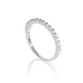 Bague demi-éternité en argent sterling et cristal CZ transparent, tailles 46 à 65