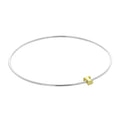 Bracelet jonc empilable en argent sterling léger avec perles de lettres A à Z