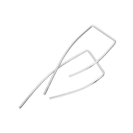 Boucles d'oreilles courbes en argent sterling avec barre à tirer