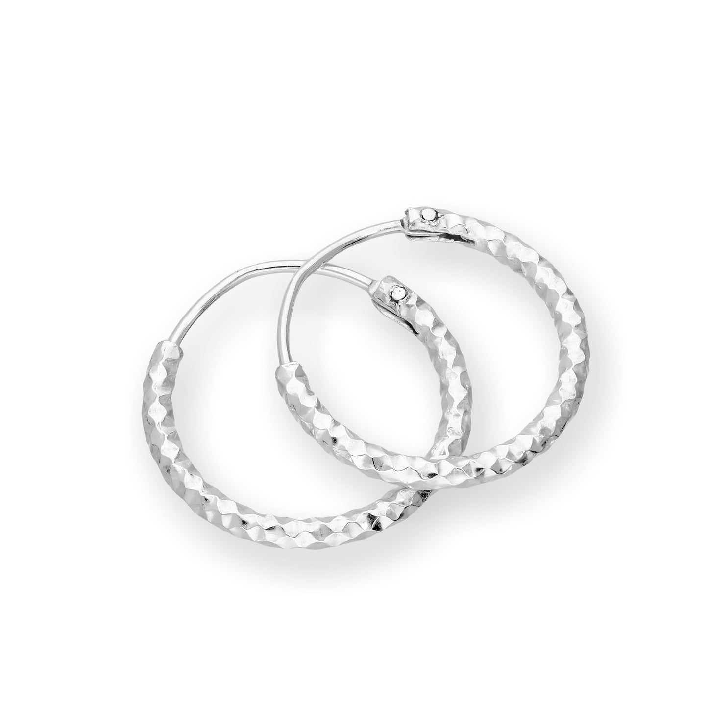 Boucles d'oreilles créoles en argent sterling taille diamant 15 mm, 18 mm, 25 mm, 28 mm