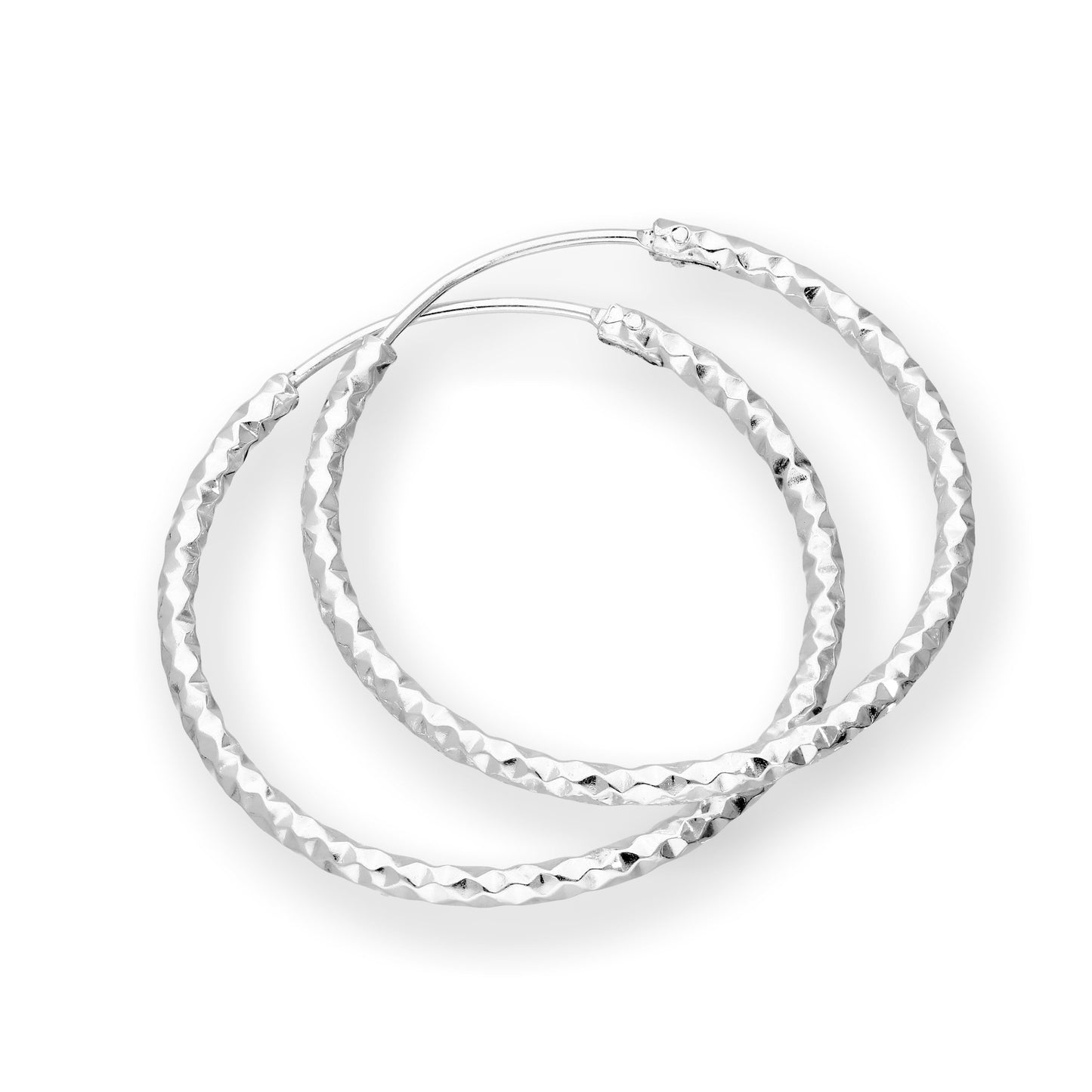 Boucles d'oreilles créoles en argent sterling taille diamant 15 mm, 18 mm, 25 mm, 28 mm