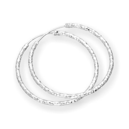 Boucles d'oreilles créoles en argent sterling taille diamant 15 mm, 18 mm, 25 mm, 28 mm
