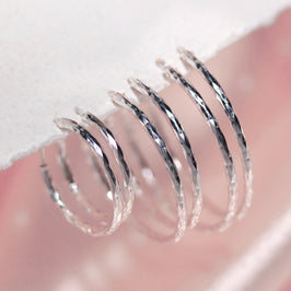 Boucles d'oreilles créoles en argent sterling taille diamant 18 mm 24 mm 28 mm