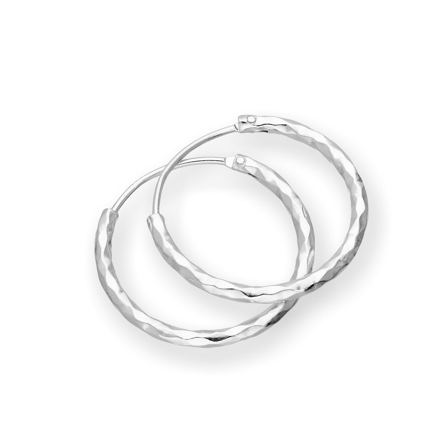 Boucles d'oreilles créoles en argent sterling taille diamant 18 mm 24 mm 28 mm