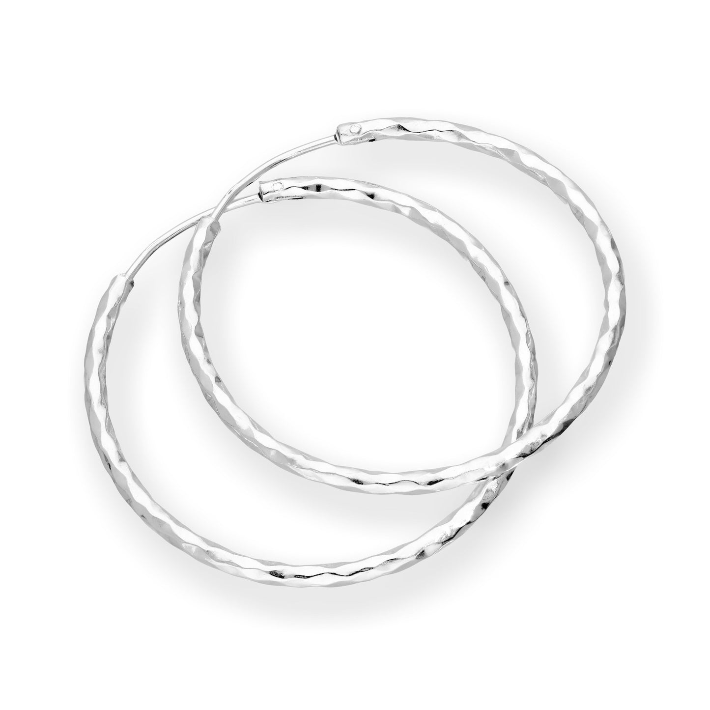 Boucles d'oreilles créoles en argent sterling taille diamant 18 mm 24 mm 28 mm