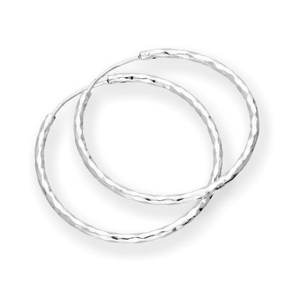 Boucles d'oreilles créoles en argent sterling taille diamant 18 mm 24 mm 28 mm