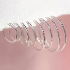 Boucles d'oreilles créoles en argent sterling taille diamant 15 mm, 18 mm, 24 mm, 28 mm