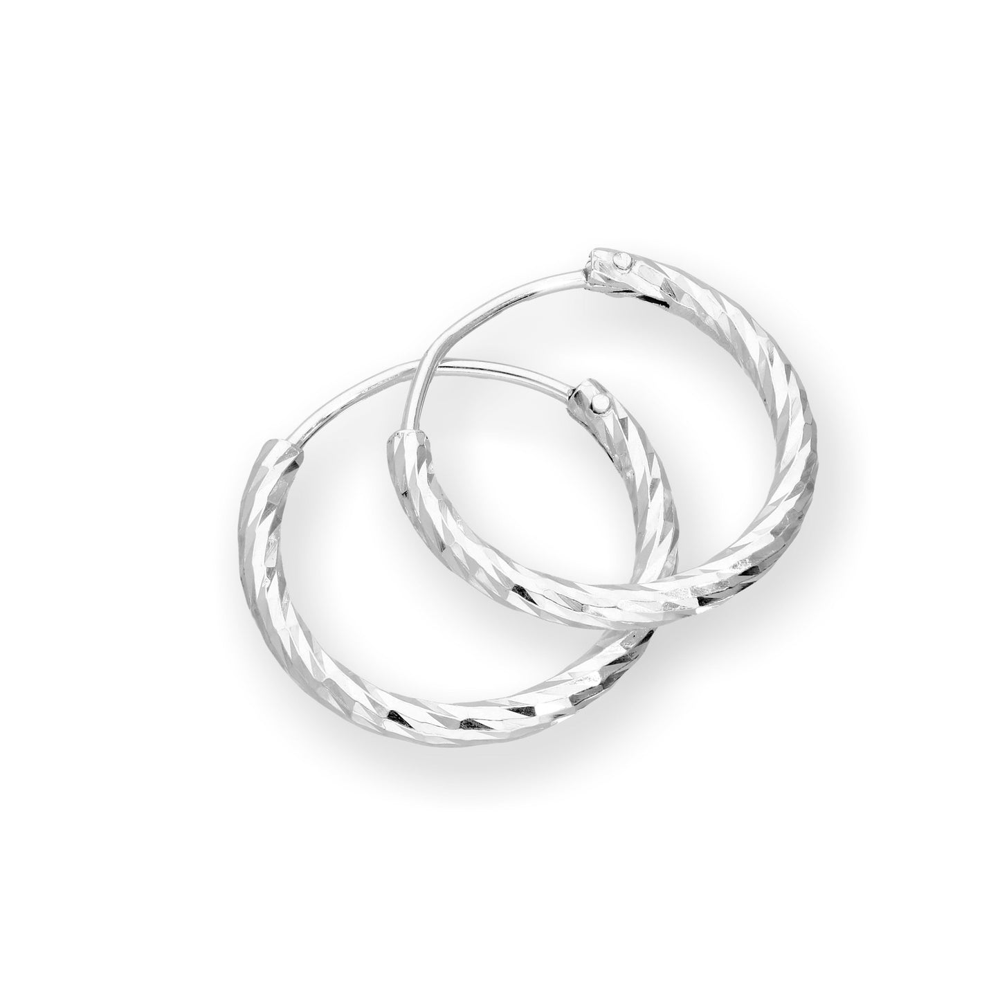 Boucles d'oreilles créoles en argent sterling taille diamant 15 mm, 18 mm, 24 mm, 28 mm