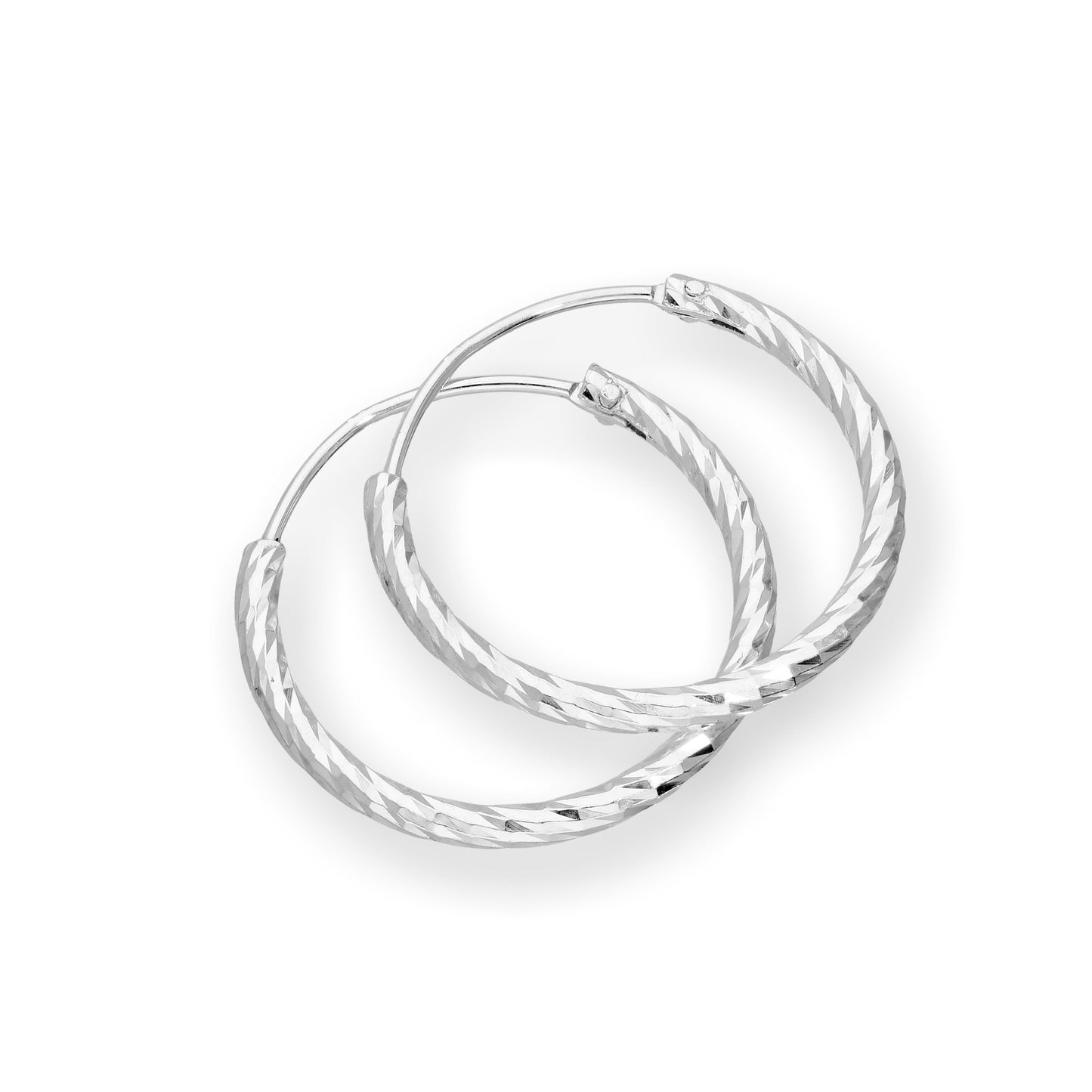 Boucles d'oreilles créoles en argent sterling taille diamant 15 mm, 18 mm, 24 mm, 28 mm