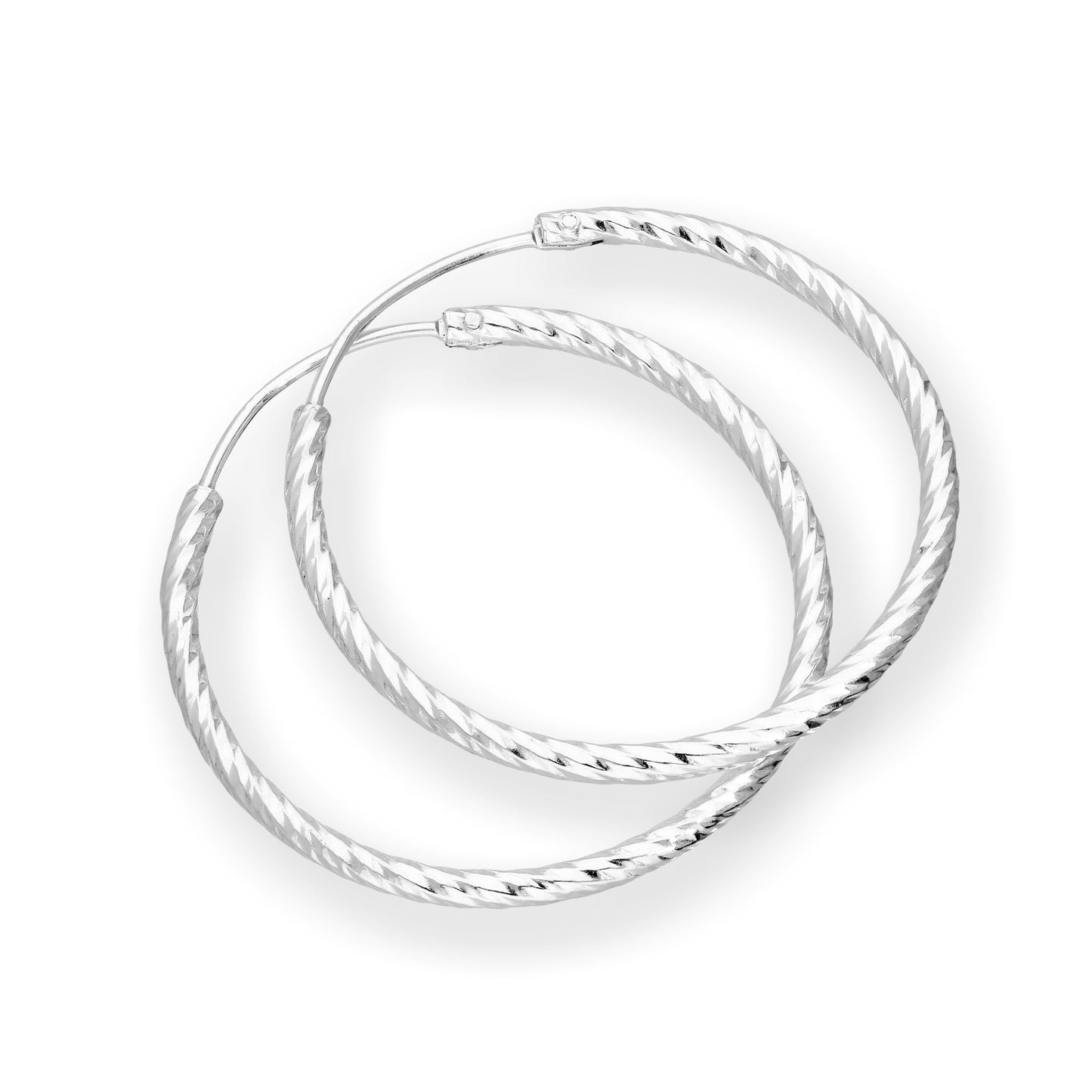 Boucles d'oreilles créoles en argent sterling taille diamant 15 mm, 18 mm, 24 mm, 28 mm