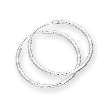 Boucles d'oreilles créoles en argent sterling taille diamant 15 mm, 18 mm, 24 mm, 28 mm